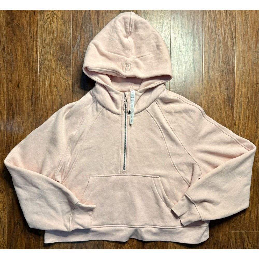 Lululemon Scuba Oversized Half-Zip Hoodie in a light pink color L/XL